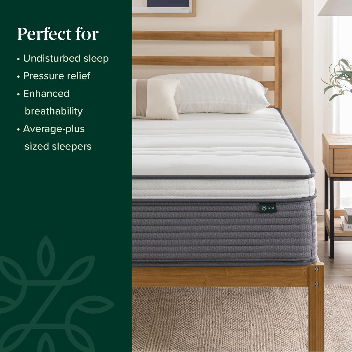 ZINUS 12 Inch True Support Hybrid Mattress [New Version], Full, Fiberglass Free, Medium Feel, Motion Isolation, Certified Safe Foams & Fabric, Mattress in A Box ZINUS