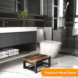 Wooden Step Stools for Adults Kids with Non-Slip Rubber Feet, Heavy Duty Stepping Stools with 500-LBS Capacity for Bedroom Kitchen Bathroom, Bed Steps for High Beds, Easy to Assemble, Rustic Brown FYGUES