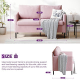 TYBOATLE Sofa Couch Mid Century Modern Small Loveseat for Living Room, 51" W Mini Little Upholstered 2-Seater Love Seats w/Iron Legs for Compact Small Space, Apartment, Bedroom, Dorm, Office (Pink) TYBOATLE