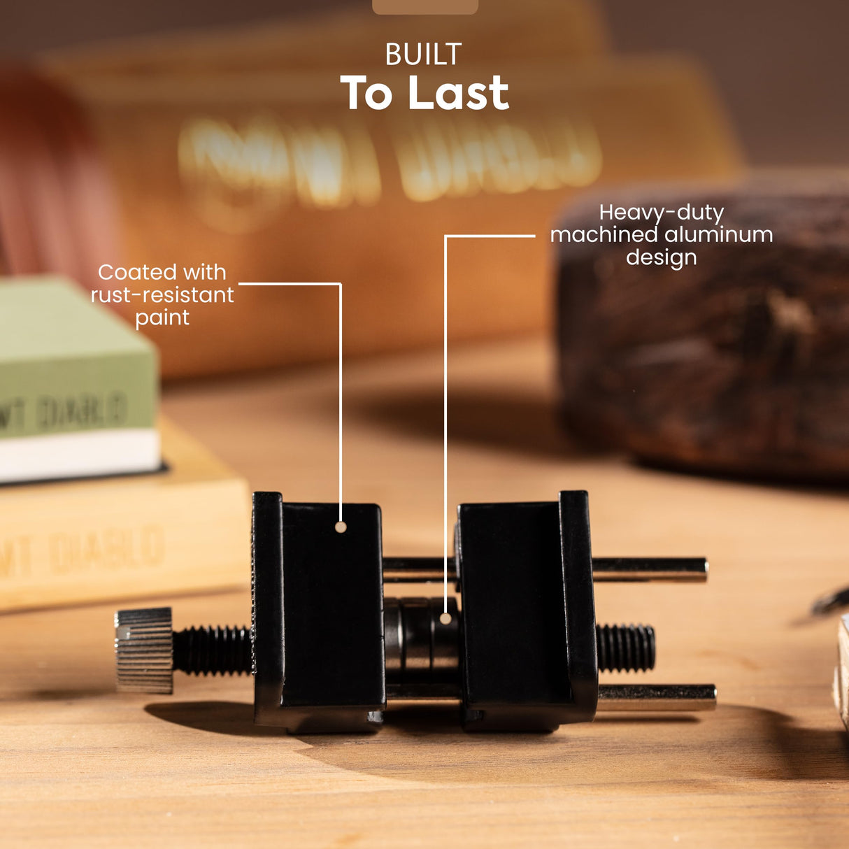 Mt Diablo Chisel Sharpening Kit - Precision Honing Guide for 1/4" to 2" Chisels & 1-3/8" to 3-1/8" Plane Irons, Sharpening Jig With Stainless Steel Rollers, Rust Resistant Cast Aluminum Design Mt Diablo