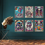 LWZAYS 6 Packs DIY Skull Diamond Painting Kits for Adults, Halloween Skull Tarot Diamond Art Kits for Beginners, Full Round Dots Diamond Arts and Crafts for Home Wall Decor Gifts(12x16 inch) LWZAYS