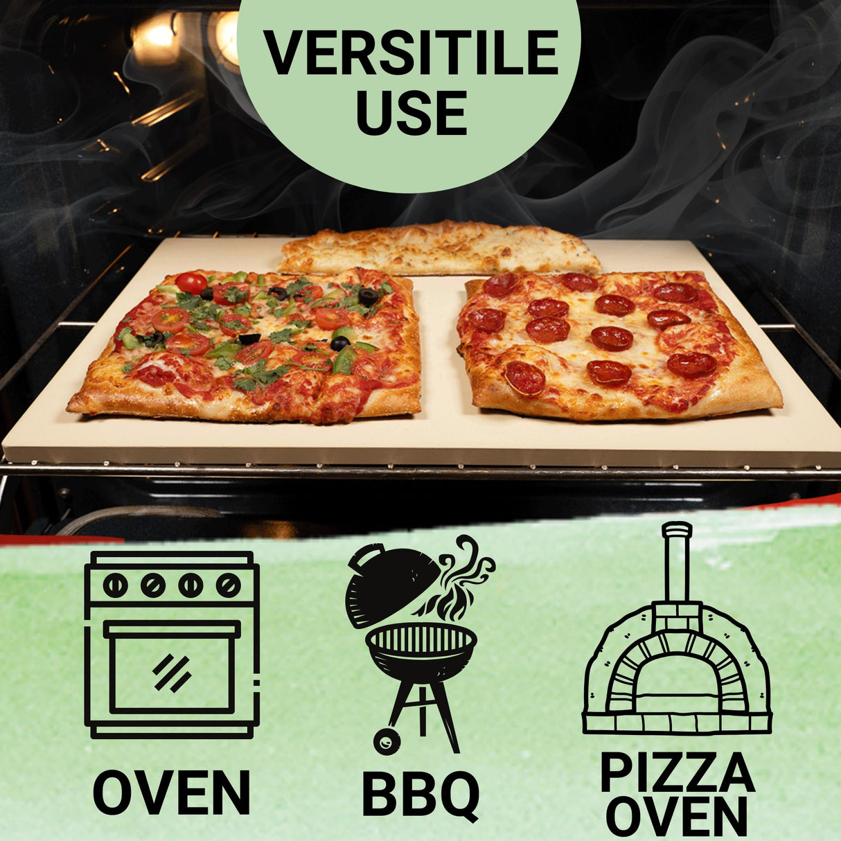 Large Pizza Stone for Oven 20 inch - Baking Stone for Bread, with Baking Mat and Dough Cutter - Rectangle Pizza Grill Stones - 20" x 13.5" Rectangular Thick Heavy Duty Ritual Life