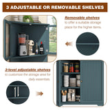 MUPATER Tall Corner Cabinet with Doors and Shelves, 71'' Free Standing Corner Hutch Cabinet Storage for Living Room, Bathroom, Kitchen with Countertop, White MUPATER