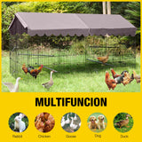 Chicken Coop Super Large Metal Chicken Run with Waterproof Cover Portable Poultry Cage Exercise Pen for Chicken,Duck,Goose,Rabbit Cat and Other Small Animals,88" Aivituvin