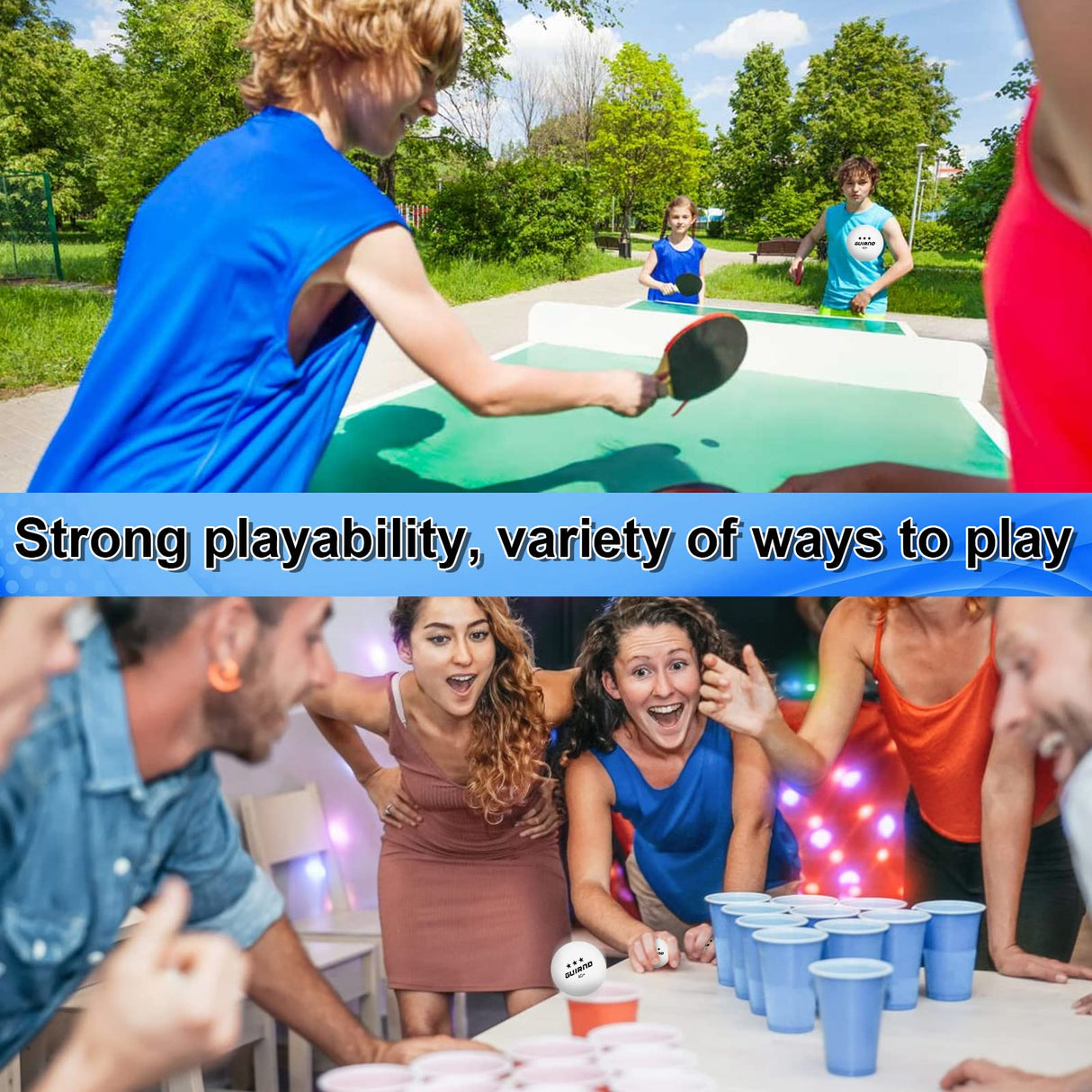 20 Pack Ping Pong Balls, 3 Star Table Tennis Balls, 40+ Pong Ball Competition and Recreational Play, Abs Ping Pong Ball, Games, DIY Guirnd