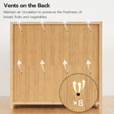 HOOBRO Bread Box, Natural Bamboo Bread Box for Kitchen Countertop, 2 Tier Roll-Top Bread Bin, Food Storage Box, Storage Cabinet, for Kitchen, Dining Room, Natural YL13MB01 HOOBRO