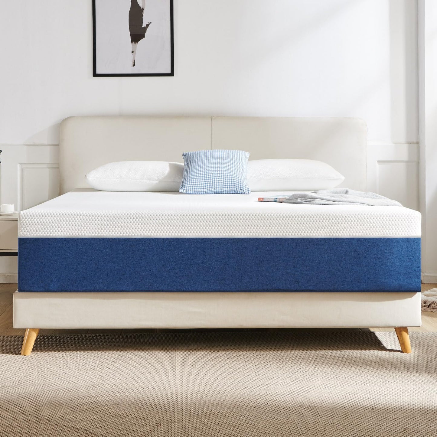 Natulliy Twin Mattress 8 Inch Gel Memory Foam Mattress in a Box, Medium Firm Support, Removable Cover, Fits Various Bed Frames,Non-Fiberglass Twin Size Mattress