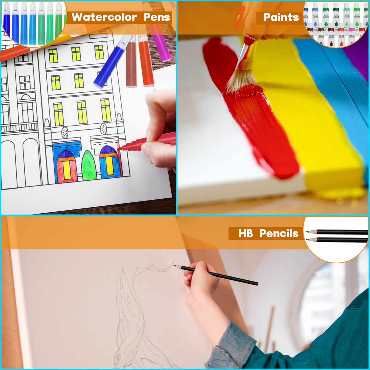 Halobios Art Supplies, 144-Piece Deluxe Art Set Professional Art Kit with Portable Aluminum Case, Crafts Drawing Painting Kit for Gifts Adults Kids Artists Halobios