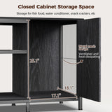 Tatub 55-90 Gallon Fish Tank Stand Large Aquarium Stand with Accessories Storage, Heavy Duty Metal Fish Tank Cabinet Suitable for Turtle Tank, Reptile Terrarium Stand, 1000LBS Capacity, Black Tatub