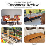 Sophia & William Outdoor Bench Garden Bench Wood 63", Patio Dining Bench Weatherproof, Wooden Park Front Porch Benches for Outside, Backless Acacia Wood Bench Long Narrow Clearance, 2 Pack, Teak Sophia & William