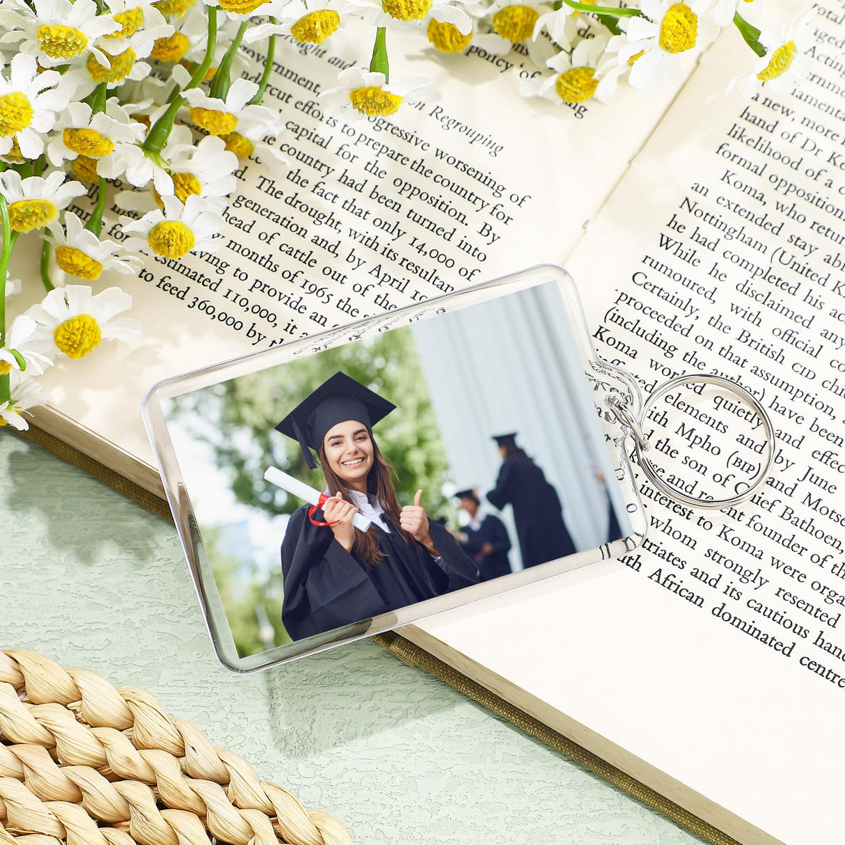 Wonderjune 25 Pcs Sublimation Keychain Blanks Acrylic Photo Insert Blank Keychain Fall Thanksgiving Christmas DIY Crafts Gifts Wonderjune