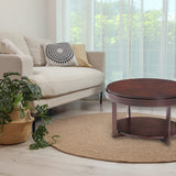 Leick Home 10109-CH Oval Small Coffee Table with Shelf, Chocolate Cherry, 23 in x 33 in x 19 Leick Home