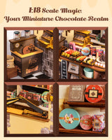 Rolife DIY Miniature House Kit Henry's Chocolate Shop 1:18 Scale Dollhouse Diorama, Tiny House Building Kit Crafts for Adults Home Decor Gift for Boys Girls Rolife