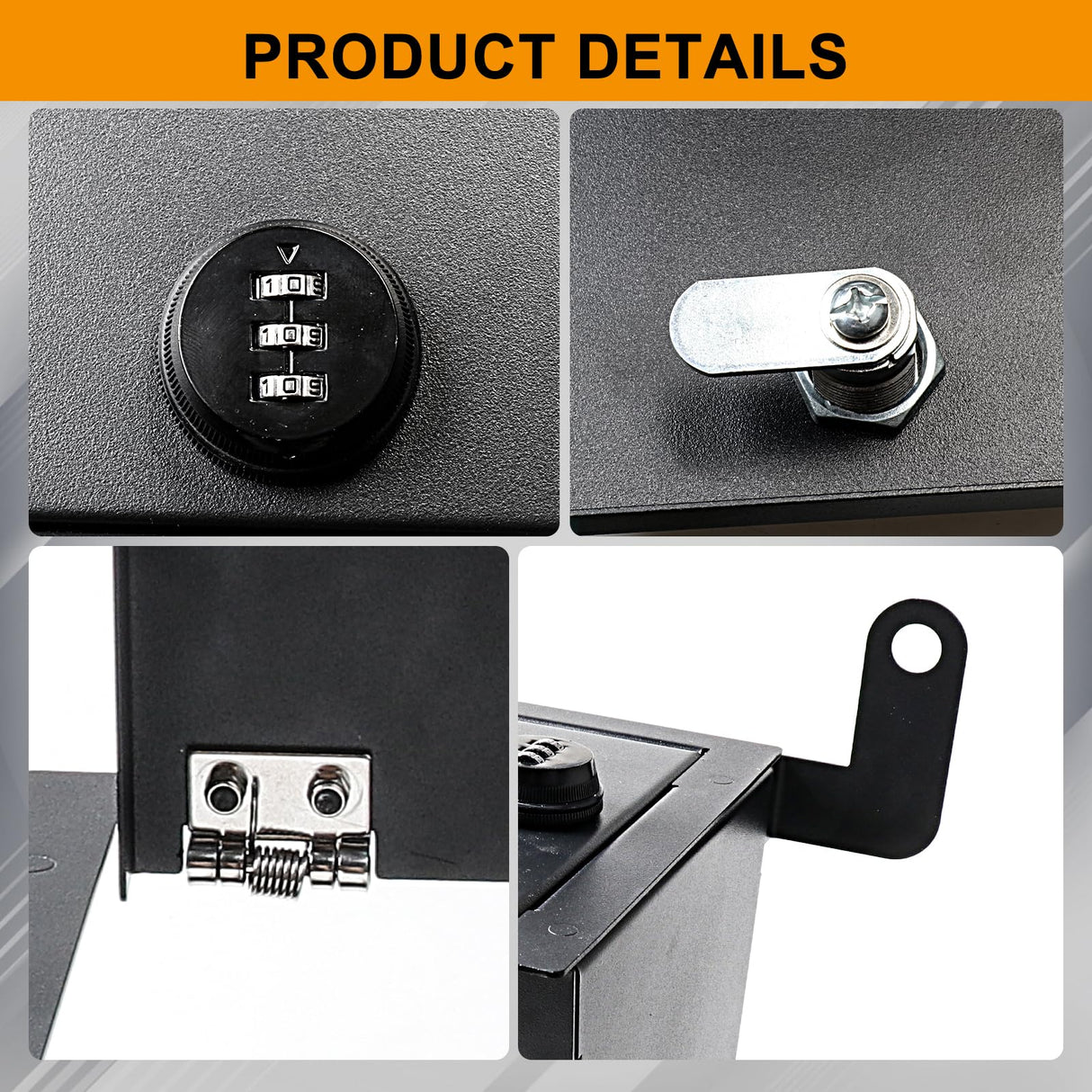 BESTAOO Under Seat Storage Lock Box Gun Safe Security Locking Organizer Compatible with 2018-2025 Jeep Wrangler JL 4 Door 4XE Interior Accessories Passenger Side Rear Underseat Storage Tray, Black BESTAOO