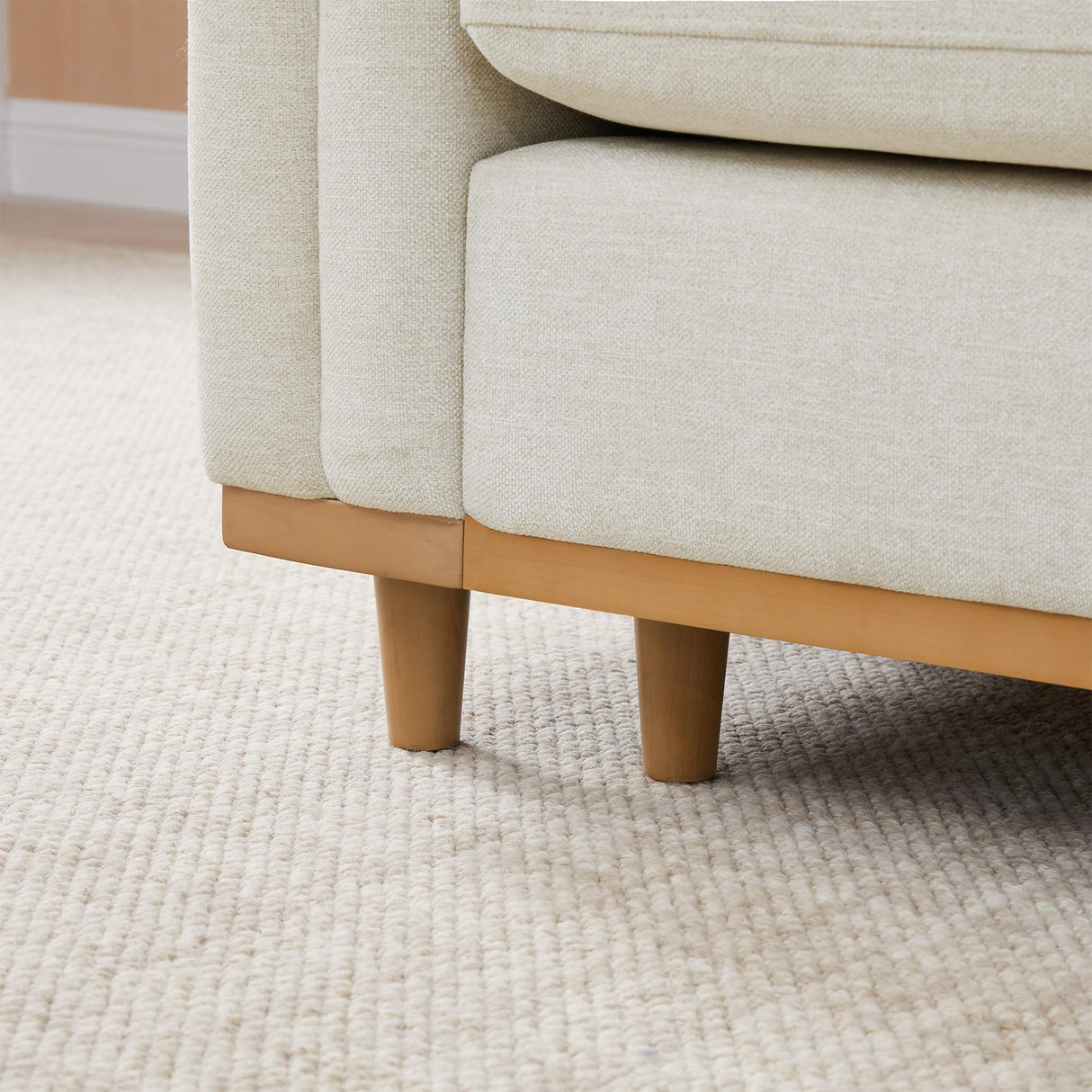 CHITA Super Large Luxury 3 Seat Sectional Modular Sofa, Down Filled Modern Sofa, Deep Seat Comfty Cloud Couch, 118 inch Width, 3 Seat Couch, Solid Wood Leg, Linen CHITA