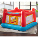 Intex Inflatable Jump-O-Lene Trampoline Bounce House with Crawl-Thru Door & Net - Indoor & Outdoor Backyard Blow-Up Bouncy Playhouse for Kids Ages 3-6 Intex