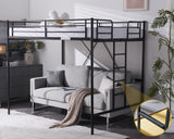 VINGLI Loft Bed Full Size with Flat Rungs for Adults, Kids and Young Teens, No Box Spring Required,Heavy Duty Metal Slat Support VINGLI
