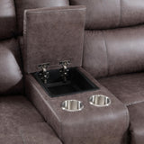 CANMOV Faux Leather Manual Reclining Sofa Furniture Set, Manual Recliner Chair, Manual Loveseat and 3 Seat Recliner Sofa Couch Set for Living Room,Grey CANMOV