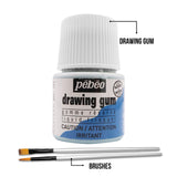 Pebeo Drawing Gum Made in France - Masking Fluid for Watercolor Painting and Various Art Projects - Bundled with Moshify Applicator Brush Set Moshify