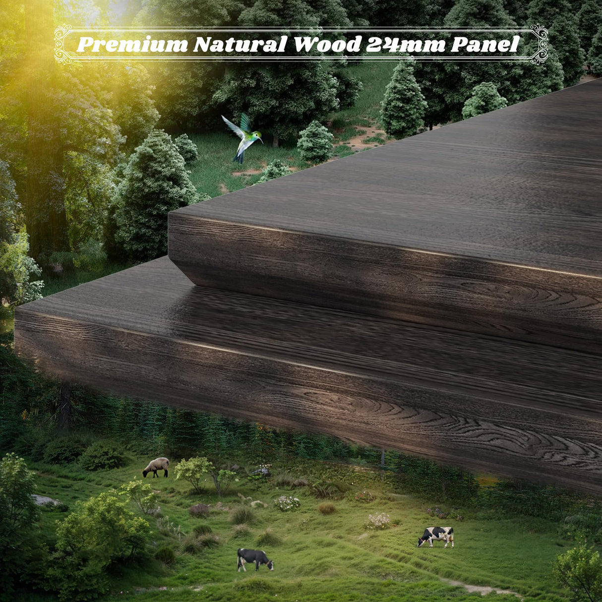 EnHomee 55" Computer Desk, L Shaped Desk with Drawers, Office Desk with Long Monitor Stand, Farmhouse Desk with Power Outlets & LED Lights, Home Office Desks for Bedroom with Storage Shelves EnHomee