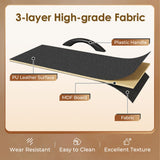 Huuger 63 Inch TV Stand for 65, 70 Inch TV, 11 Drawer Long Dresser with Power Outlets and LED Lights, Entertainment Center with Storage, Grey Dresser with PU Leather Surface Huuger