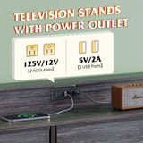 WLIVE Led Dresser for Bedroom, Wide Black Dresser TV Stand for Bedroom with LED Lights and Power Outlet, Chest of Drawers for Clothing, 9 Fabric Drawers and Wood Top for Living Room, Entryway WLIVE