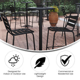 Flash Furniture Metal Bar Table - Aluminum Patio Table - Mellie 23.5"H Round Bar Height Table - Indoor/Outdoor - Black Flash Furniture