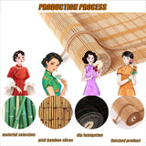 Retro Outdoor Shades for Patio Bamboo Roller Blinds, Bamboo Roll Up Blinds Bamboo Roll Up Shades, Bamboo Shades Blinds Porch Blinds Outdoor/Indoor Window Privacy 34×87in（W×H） Brown OCAZI