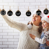 24 Pieces Wooden Christmas Ornaments Hemp Rope Wood Slices Painted Cutouts Tree Hanging for Indoor Outdoor Decoration (Simple Style) Jetec