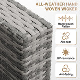 Aoxun Patio Furniture Sets, 8-Piece Outdoor Patio Furniture with 44'' Propane Gas Firepit Table, Wicker Outdoor Conversation Set Sectional Sofa for Backyard, Poolside, Garden Aoxun