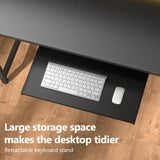 DOMICON 2 Person Desk with Power Outlet & LED Lights, Extra Long 94.5 Inch Computer Desk with Storage Shelves and Monitor Stand for Home Office, Double Gaming Desk, Black DOMICON