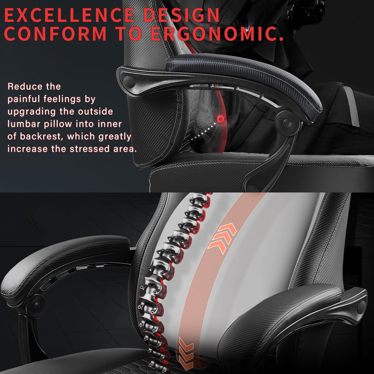 LEMBERI Big and Tall Gaming Chair 400lb Weight Capacity,Gamer Chairs for Adults,Video Game Chair wth Footrest,Racing Style Computer Gamer Chair with Headrest and Lumbar Support (Gray) LEMBERI