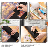 Tektalk 3000-Pc Jigsaw Puzzle Mat with 6 Felt Sorting Trays, Higher-Capacity Design, Roll-up Mat in Delicate Packaging Box with Hand Pump, Storing for 3000, 2000, 1500, 1000, 500 Jigsaw Puzzle Pieces Tektalk