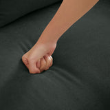 Portaforta 59" Small Loveseat Sofa, Mid Century Modern Linen Love Seat with Back Cushions, 2-Seater Couch Sofa for Lving Room, Bedroom and Small Space, Black Portaforta