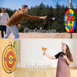 Foam Axe Throwing Game Set,26 inch Large Dart Board,Indoor Outdoor Target Game,Includes a 26 Inch Double-Sided Easy Fold Target,2 Throwing Axes&Stars,12 Sticky Balls&Darts,A Carry Bag,2 Hooks WodGod