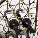 HOMCOM 45 Bottle Wrought Iron Wine Rack Jail with Lock - Antique Bronze HOMCOM