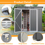 Outdoor Storage Shed, 6 X 4 FT Large Metal Utility Tool Sheds with Floor Frame, Steel Garden Shed for Backyard Garden Patio Lawn Hohuqeri