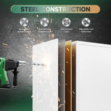 Letaya Metal Storage Cabinet with Lock Door Adjustable Shelf,72" Steel Lockers for Office, Home,School,Kitchen,Garage Tool Utility Cabinet (2 Door-White) Letaya