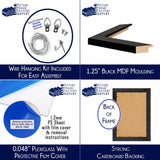 PFF PictureFrameFactoryOutlet - 16x20 Inch - Premium 1.25" Black Profile - Picture Frame for Artwork, Puzzles, Photos, Certificates PictureFrameFactoryOutlet