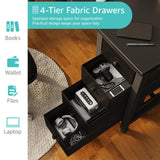 Lufeiya Small Gaming Desk with 4 Fabric Drawers, 40 Inch Kids Girls Teen Cute Study Desk for Bedroom, Work Computer Writing Table Desks for Small Space Home Office, Black Lufeiya