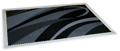 Stylish Camping LED Illuminated Patio Mat - Reversible RV Home Mat, White/Black with LEDs Light, 8x18 Stylish Camping