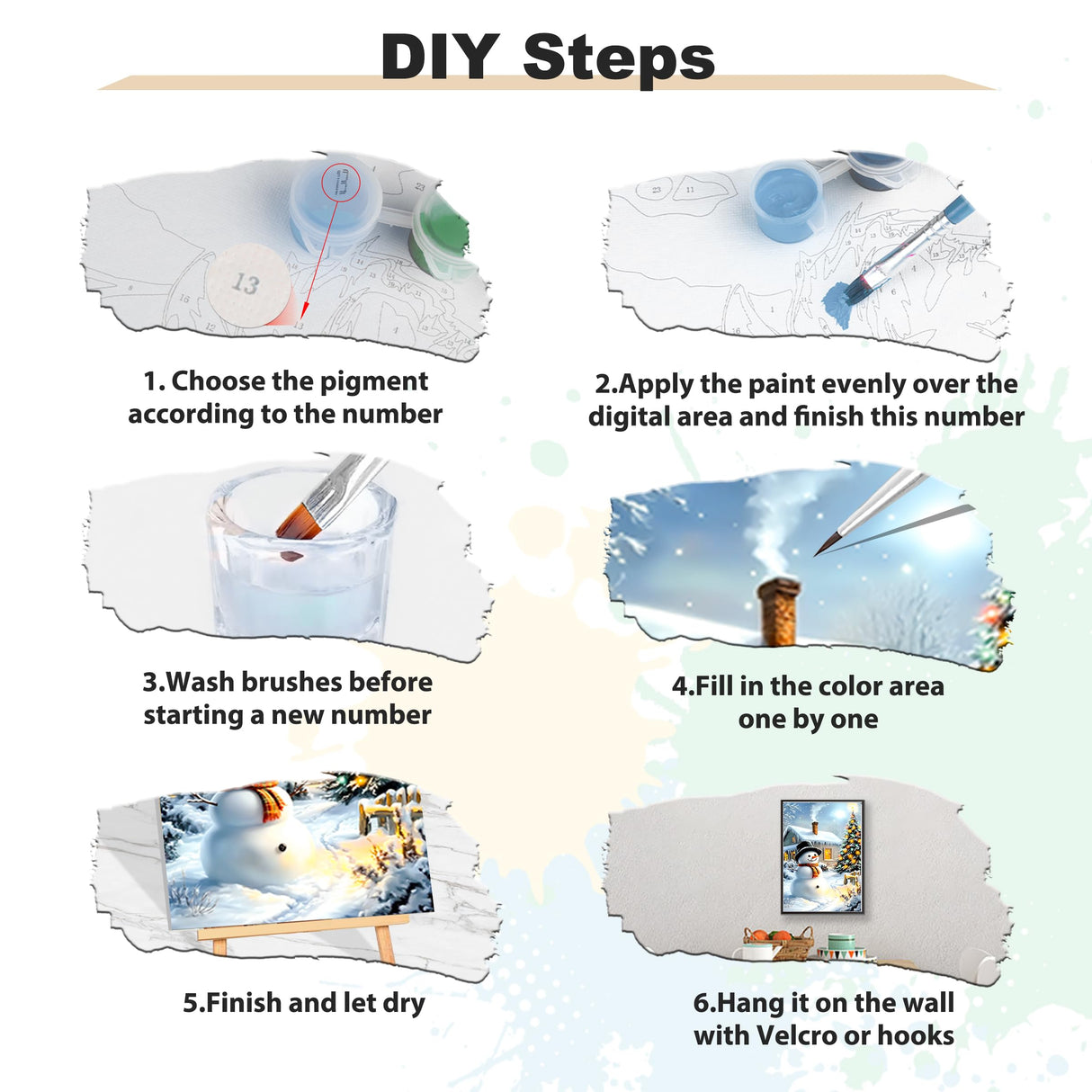 EOBROMD Christmas Framed Paint by Numbers Kits for Adults, Snowman DIY Acrylic Paint by Number on Stretched Canvas, Christmas Painting Kits Adults Oil by Numbers for Home Decor 10x14inch EOBROMD