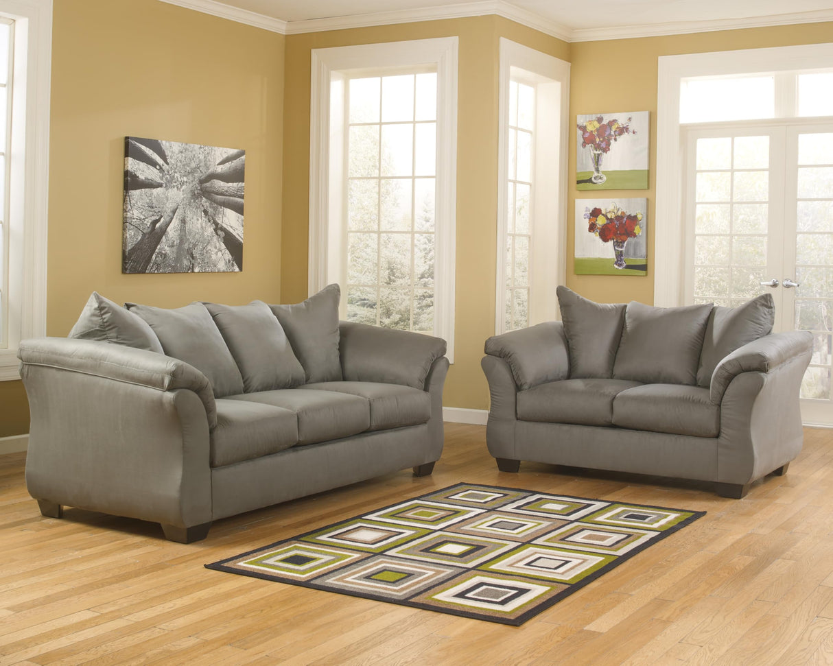 Signature Design by Ashley 1` Darcy Casual Plush Loveseat, Grayish Brown, 39"D x 67"W x 40"H, Gray Signature Design by Ashley