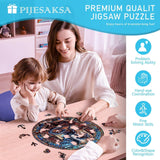 Wooden Puzzles for Adults - Dragon's Library Wooden Jigsaw Puzzles for Adults 200 Pieces, Unique Shape Wooden Dragon Puzzle, Wood Puzzles Adult, Gifts for Friends, Family, Home Decor (M-11.4*11.4 In) Pijesaksa