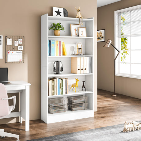 Tribesigns 72-inch Modern 6-Tier White Bookcase with Storage Shelves Tribesigns