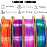 OVV3D 3D Printer Filament, PLA Filament 1.75mm Bundle, Dual Color Filament, Coextrusion 3D Filament, Silk PLA Color Change Every Inch, 3D Printing Filament +/-0.02mm, 200g X 4 Spool OVVNYXE