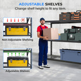 SereneLife Heavy Duty 3-Tier Metal Garage Shelving | 24" x 77" x 72" Extra Wide Adjustable Storage Utility | Freestanding Bulk Storage Rack | Open Wire Mesh Design | 2000 lbs. Capacity SereneLife