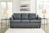 Signature Design by Ashley Genoa Contemporary Leather Match Sofa, Blue Signature Design by Ashley