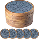 EDEGG Wood Coasters for Drinks, Absorbent Coaster Sets of 5, Drinks Coasters for Coffee Tabletop Protection, Non-Slip, Non-Stick, Suitable for Kinds of Cups Wooden Table Hot or Cold Drink, 4.3 Inches EDEGG