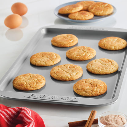 Farberware Bakeware Nonstick Cookie Baking Sheets, 3-Piece Set, Gray